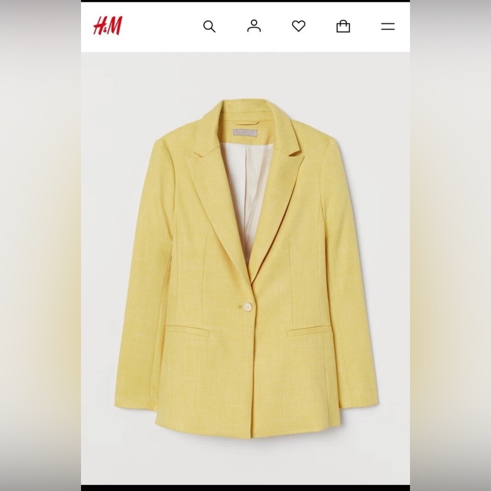 H&M Yellow Tailored Blazer • Women’s Size Small • Spring Work Jacket